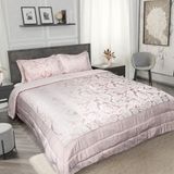 Emma Barclay Duchess - Verfraaide Jacquard gewatteerde sprei Set in Blush Pink - om te passen Double/King