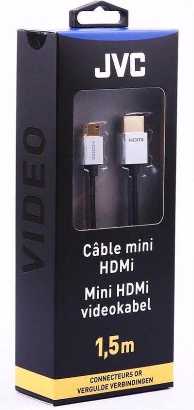 JVC Mini HDMI to HDMI Cable 1.5m - Gold Connectors