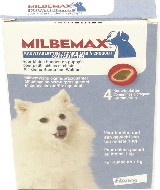 Milbemax Ontworming Kauwtabletten Hond 1 - 5 kg - 4 tabletten