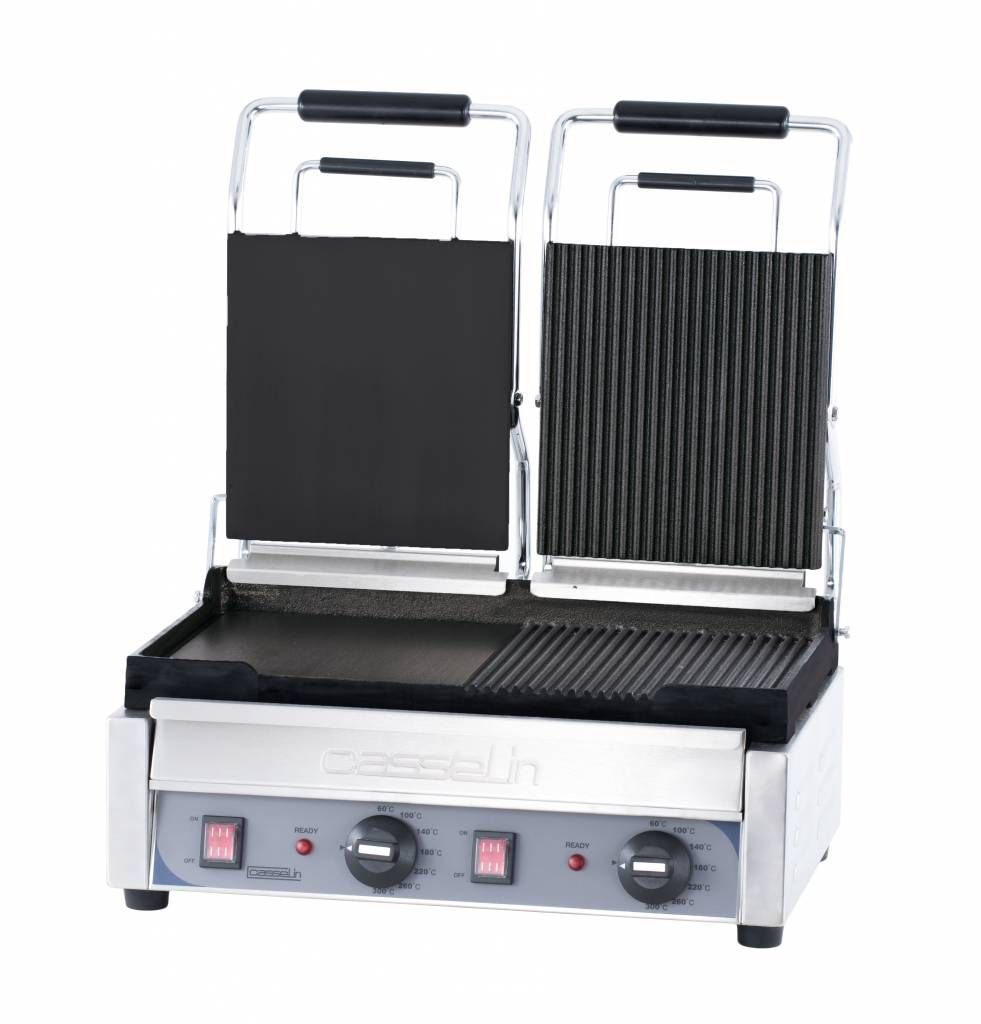 Casselin Dubbele Contactgrill Glad/Geribbeld | Heavy Duty - 3611630003599