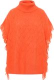 IZIA Gebreide poncho oranje