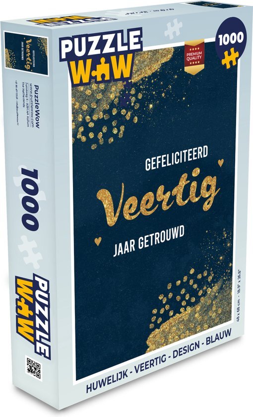 MuchoWow Puzzel Quotes - Gefeliciteerd veertig jaar getrouwd - Spreuken - Goud - Huwelijk - Legpuzzel - Puzzel 1000 stukjes volwassenen