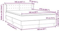 vidaXL Boxspring met matras fluweel roze 160 x 210 cm