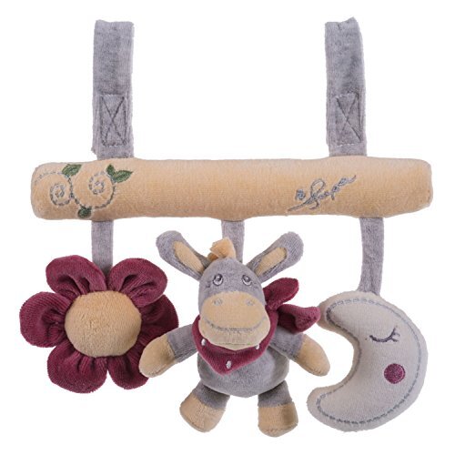 Bieco 02015077 hangfiguren universele hanger ezel donkey pluche hanger voor baby's en peuters grijs