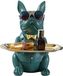 Omgoods - Statue Bouledogue Français noir - Plateau de décoration et de rangement multifonctionnel pour bureau