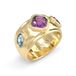 GUESS JUBR05315JWYGMC Damesring Multi Kristal Goud, Meerkleurig, 54/17,2, Modern