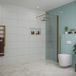 Fortifura Galeria inloopdouche - 70x200cm - ribbelglas - wandarm - PVD - geborsteld koper