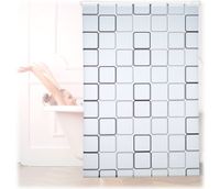 Merkloos Relaxdays Douchegordijn Vierkant - Douchegordijn Met Rolsysteem - Retro Design 140x240cm