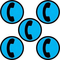 2DOBOARD Whiteboard Magneten Telefoon - 5 cm - 5 Stuks - Blauw/Zwart - N35