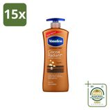 Vaseline 15 x Lotion pour le corps "Cocoa Radiant" - Soin intensif - 600 ml - Pack économique - 15 pièces