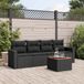 Maison Exclusive - Ensemble de meubles de jardin 5 pièces avec canapé et coussins, noir, en polyrotin