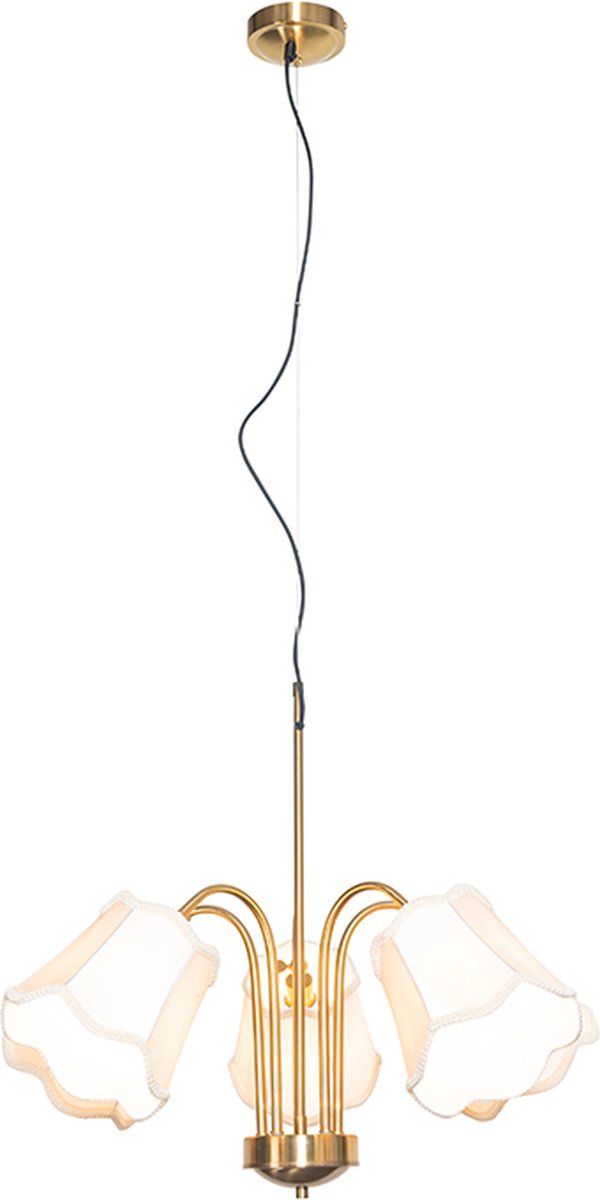 QAZQA Nona Hanglamp - Klassiek - 5 Lichts - Ø 70 cm - Wit