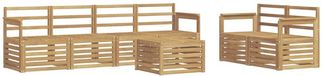 vidaXL Bank loungeset 6 zitplekken Wit Massief Acacia hout