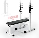 Physionics Dip Bars Halterbank - Wit - 200 kg Max. Belastbaar Gewicht