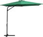 vidaXL Parasol met stalen paal 300 cm groen
