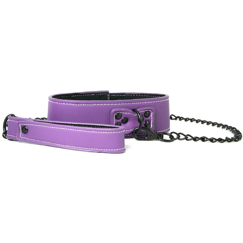 NS Novelties LUST Halsband Met Riem - Paars - 0657447097553