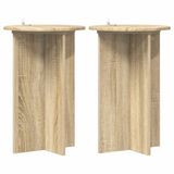 vidaXL Plantenstandaard 2 st. Sonoma eiken Ø40 x 60 cm Bewerkt hout