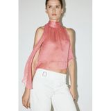 Mango top met stippen - roze