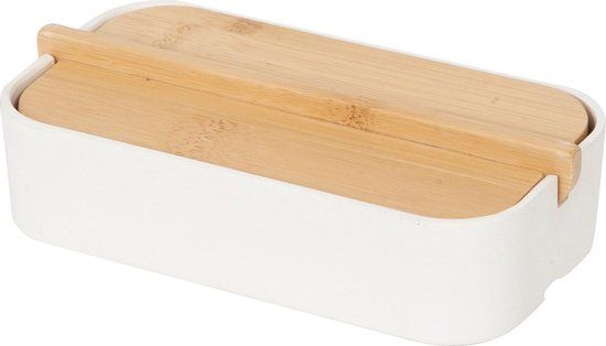 Compactor Opbergbakje Ecologik - 15,4 cm - Bamboe - Wit