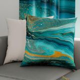 PETTI Artigiani Italiani - 1 paar kussenslopen 60 x 60 cm van microvezel, decoratief kussen voor slaapkamer, bank, woonkamer, set van 2 kussenslopen, groen marmer, 100% Made in Italy