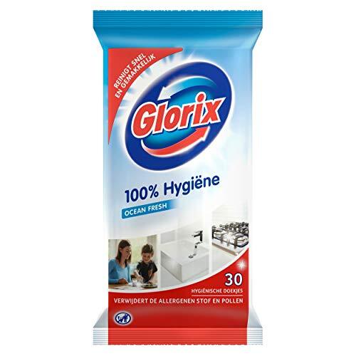 Glorix Schoonmaakdoekjes Ocean Fresh, 100% Hygiëne - 10 x 30 doekjes - Grootverpakking