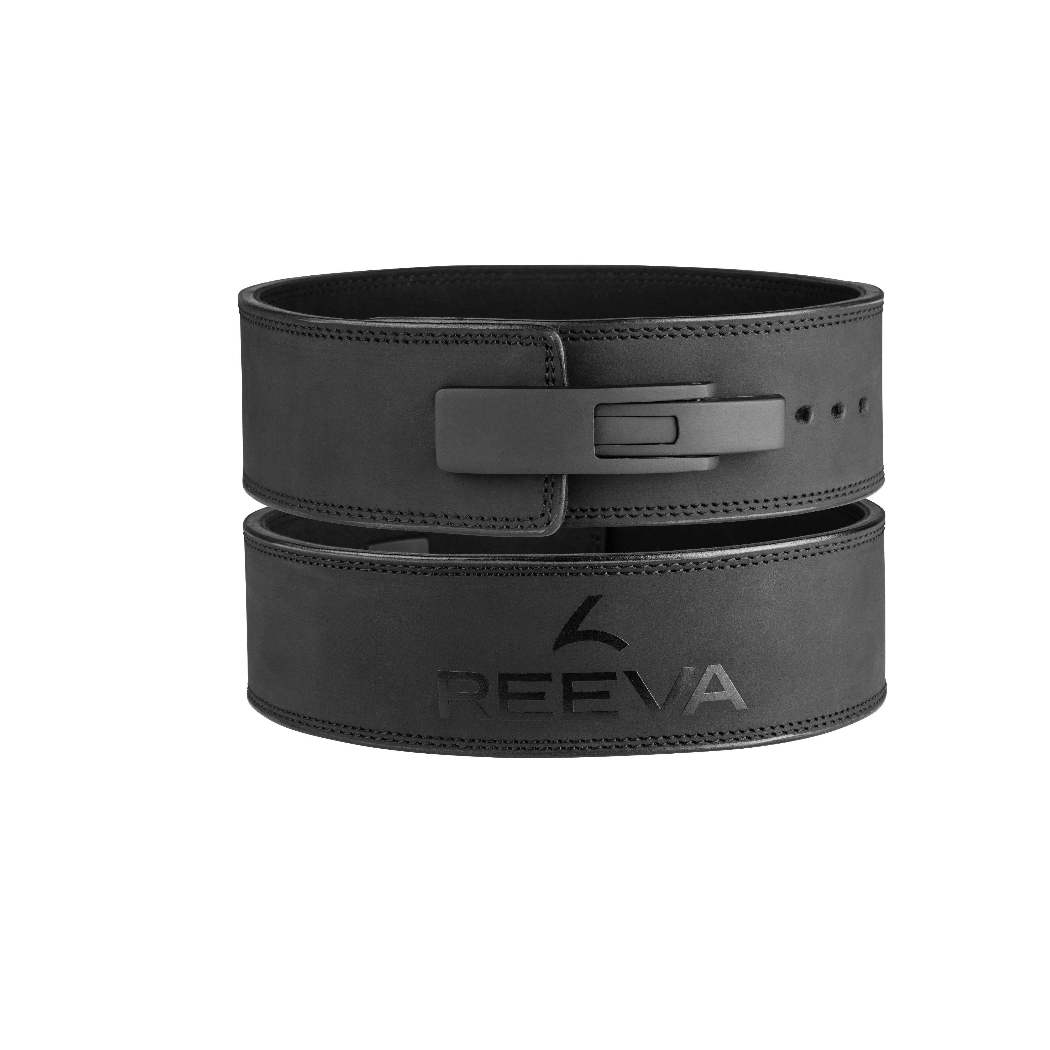 reeva Reeva Leren Lifting Belt - Halterriem - Zwart - S