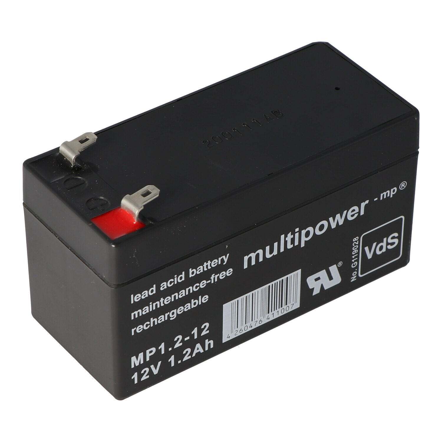 MULTIPOWER Multipower MP1.2-12-loodbatterij met 4,8 mm Faston-stekkercontacten