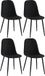 CLP Giverny Set van 4 eetkamerstoelen - zonder armleuning - zwart Stof