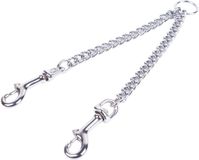 Nobleza Splitter voor hondenriem - Dubbel aanlijn ketting - Voor kleine honden - Maat S - Lengte 2x 17 cm - Metaal - Argent