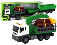 Camion en bois vert avec grue entraînement par friction sons 1:16