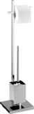 Wenko Toiletstandaardset Quadro 72,5 X 23,5 Cm Glas/staal Chroom 2-delig