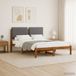 vidaXL Bedframe met gestoffeerd hoofdbord Naturel en lichtgrijs
