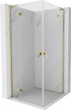 Mexen Mist-H L Duo scharnierende douchecabine 80 x 80 cm, transparant, goud