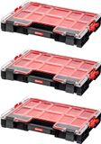 Qbrick System 3x PRO 200 Organizer Rood/Transparant/Zwart Kunststof