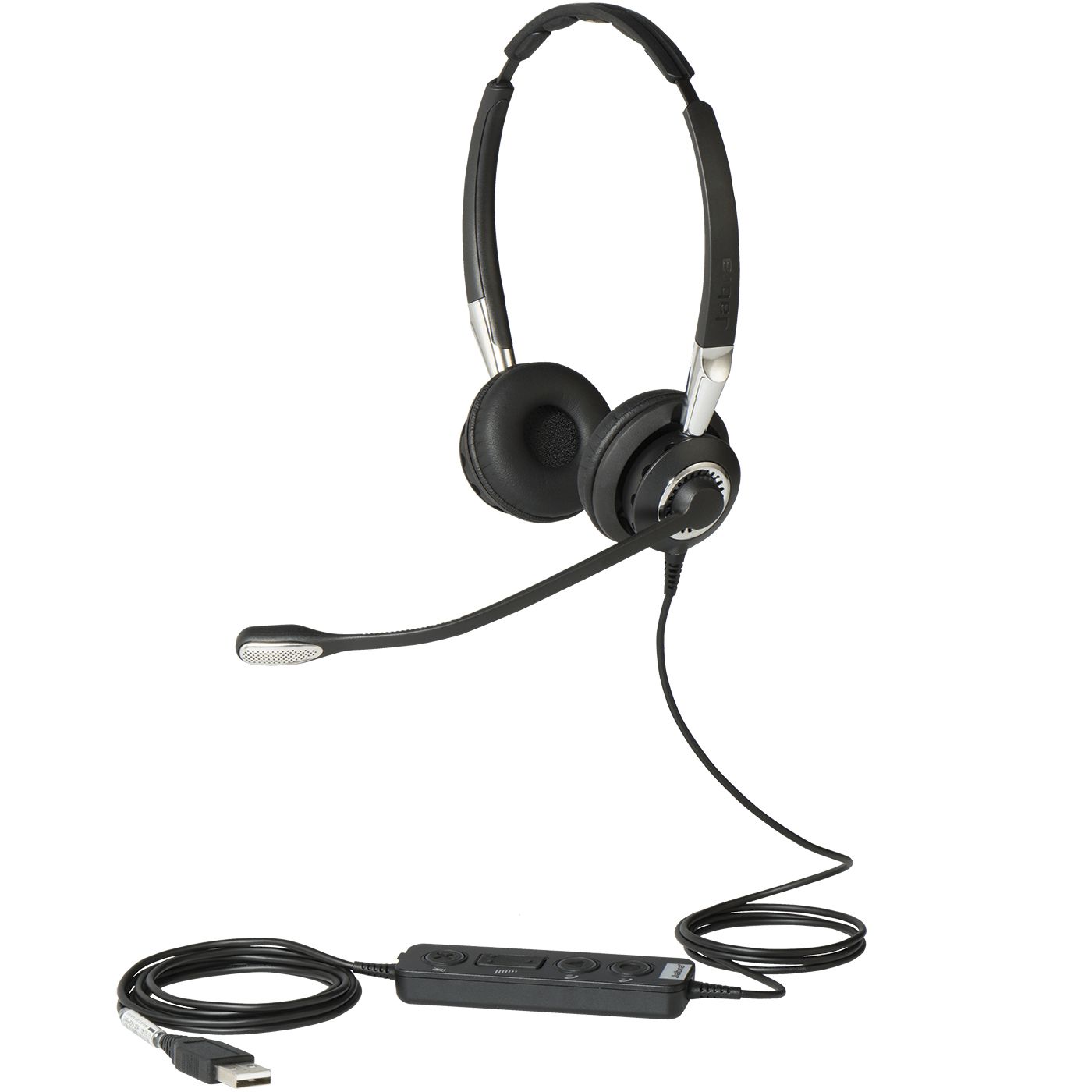 Jabra Biz 2400 II USB Duo CC Headset - Over-Ear - Wired - Black/Silver