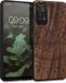 kwmobile telefoonhoesje geschikt voor Xiaomi Redmi Note 11 Pro / Redmi Note 12 Pro 4G - Houten Back Cover - Donkerbruin Indian Sun design