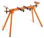 Châssis pour scie circulaire - Support de scie à onglets pliable - Montage rapide en 3 étapes - Léger (10 kg) - Capacité de charge 150 kg - Rail de 198 cm - Convient à la plupart des scies - Orange