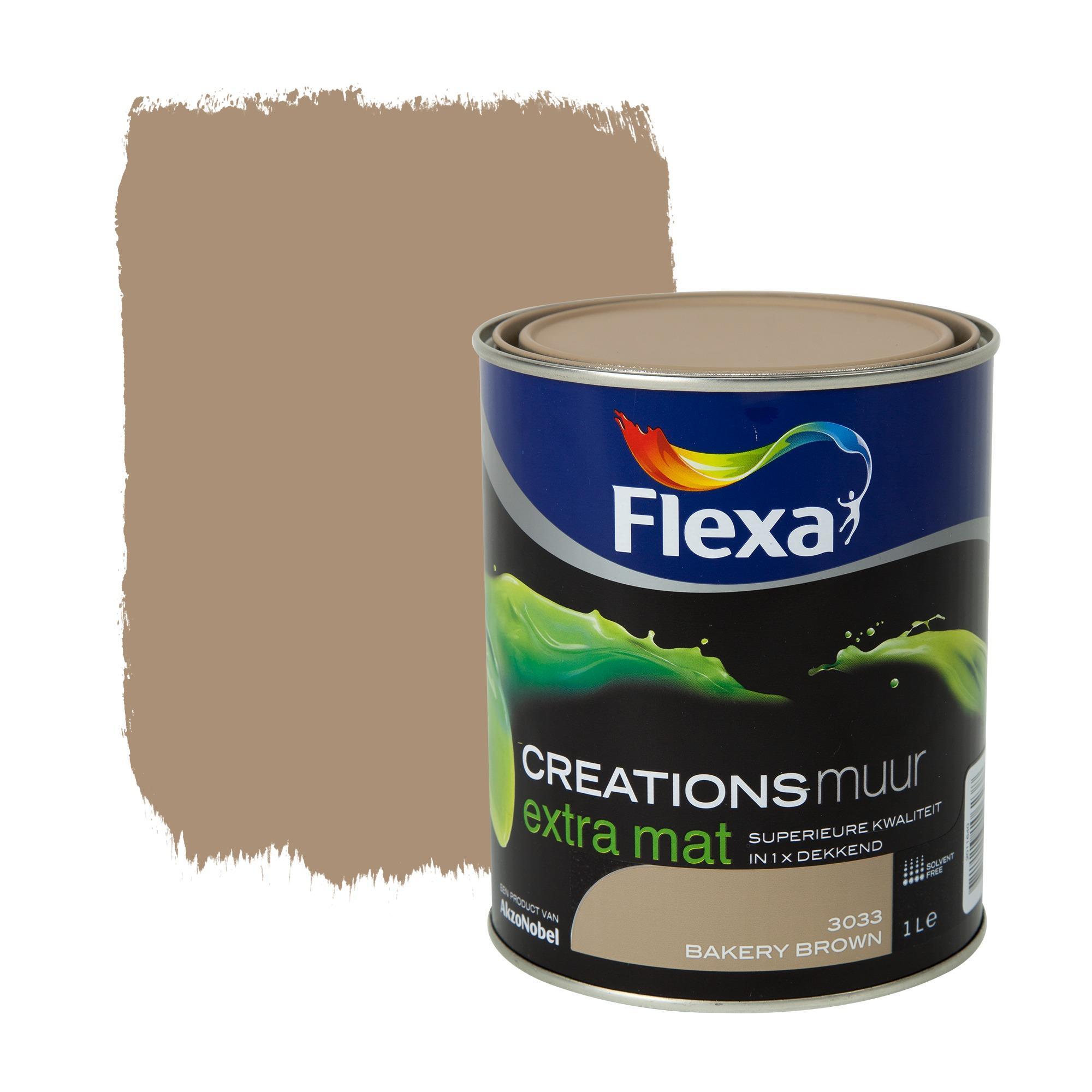 FLEXA Creations Muurverf - Extra Mat - Bakery Brown - 1 liter