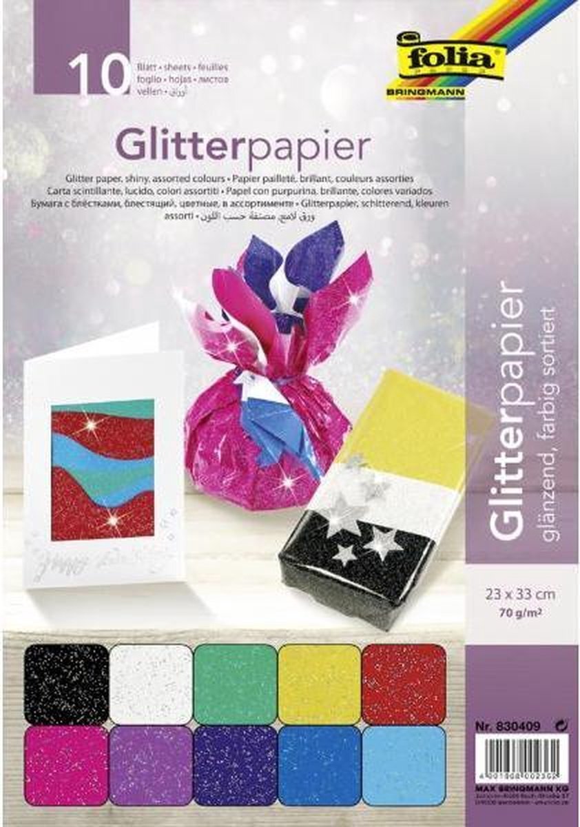 Folia Glitter papier 24x34cm 170gr