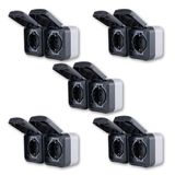 REV AquaStorm Dubbel stopcontact, spaarset, stopcontact voor vochtige ruimtes, IP55, tweepolig, opbouw, horizontaal, 230 V, 16 A, antraciet, 5 stuks