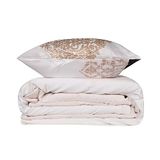 Dekbedovertrekset + 1 kussensloop, wit, beige, antraciet, crème