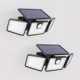 HOFTRONIC Set van 2 Edon Solar Wandlampen buiten met PIR bewegingssensor