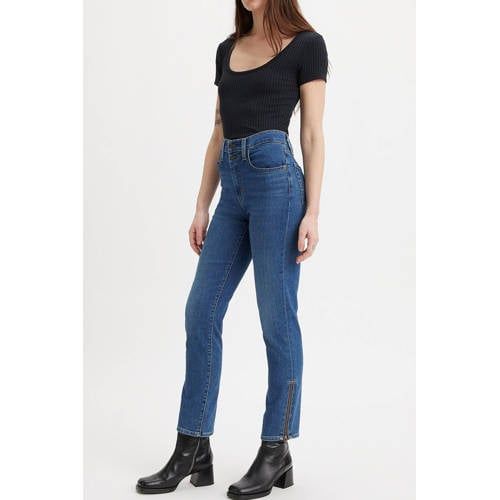 Levi's 724 High Waist Regular Fit Jeans - Medium Blue Denim