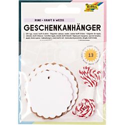 Folia Papieren cadeautags Folia Rond 12 stuks