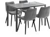 Vicco Table à manger Grand, Gris, 120 x 70 cm avec 4 chaises (gris)