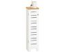 SoBuy Toiletkast met 1 Deur, Badkamerkast en WC Rolhouder, Wit, 18x20x75 cm, Compacte Kast voor Toilet en Badkamer - BZR85-W