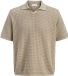 JACK & JONES JORNANTUCKET KNIT SPLIT NECK POLO SA26 Heren Gebreide Polo Korte Mouw Pied-de-poule Regular Fit M Feather Gray