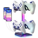 Todeco Gaming-hoofdtelefoonhouder, RGB Gaming-houder, 2 USB-poorten