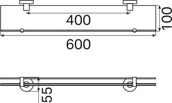 Haceka Kosmos Planchet 60x11,9x5,5 cm Wit