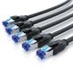 Primewire LAN-kabel set van 5 stuks, CAT 8, patchkabel, RJ45, netwerkkabel, 40 Gbit/s, S/FTP, dubbele afscherming, vergulde contacten, achterwaarts compatibel, 5 stuks, 0,5 meter, zwart